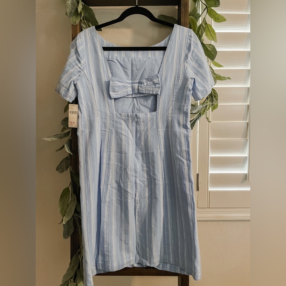 Anthropologie blue/white stripe dress